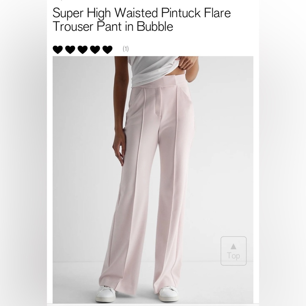 Express Super High Waisted Pintuck Flare
Trouser Pant in Bubble w/Top